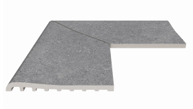 Бордюр Serapool Terrace Antislips Natural Series Угол фарфорового плоского поручня наружный Cement Grey 25x50