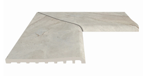 Бордюр Serapool Terrace Antislips Natural Series Угол фарфорового плоского поручня внутренний Beige Stone 25x50
