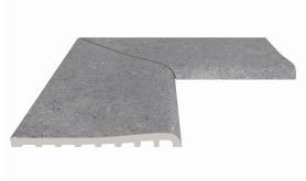 Бордюр Serapool Terrace Antislips Natural Series Угол фарфорового плоского поручня внутренний Cement Grey 25x50