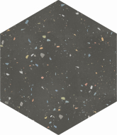 123386 Керамогранит DNA Tiles Terrazzo DNA Tiles Graphite Colours 32x36.8