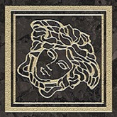 Декоративная вставка Versace Meteorite Tozzetto Medusa Nero/Oro Lap 9.8x9.8