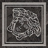 Декоративная вставка Versace Meteorite Tozzetto Medusa Nero/Platino Lap 9.8x9.8