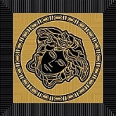 Декоративная вставка Versace Meteorite Tozzetto Medusa Nero/Oro Nat 9.8x9.8