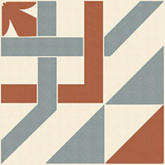 Декор Метлахская плитка 100E023D103 ENC 23 White (Grey Red) 10x10