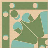 Декор Метлахская плитка 100E024A203 ENC 24A Ivory (Green L.Blue) 10x10