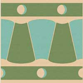 Декор Метлахская плитка 100E024F203 ENC 24F Ivory (Green L.Blue) 10x10