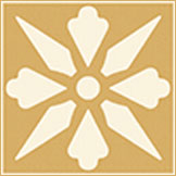 Декоративная вставка Метлахская плитка 050E006D103 ENC06 White (Dark yellow) 5x5