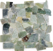 Мозаика Каменная Мрамор зелёно-белый квадратный 30x30