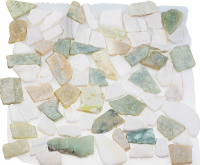 Мозаика Каменная Мрамор бело-зелёный квадратный 30x30