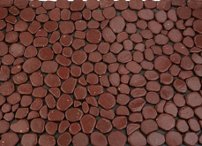 Мозаика Каменная Коврик Натур Галька на резине красная 70x50