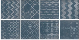 Керамогранит Cuadrado Glam Blue микс (8 видов) 23.5x23.5