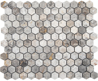Мозаика Мозаика из мрамора Hexagon VLgP 23x23