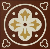 Декоративная вставка Метлахская плитка 100N003D003 ENC03 Remi 03 (ROU BAU JAU) 10x10