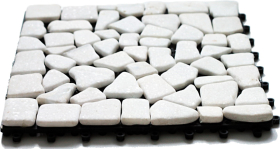 Мозаика Каменная Мрамор белый круглый (пластиковая подложка) 32x32