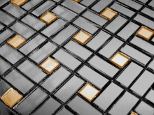 Мозаика Deco DG42-2 зеркальная на сетке (4.2x2+2x2) 32.8x32.8