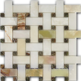 Мозаика Basket Weave Verde Onix + Rain Forest Green 30.5x30.5
