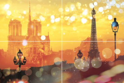 P4D245 Панно Paris Оранжевый из 4-х плиток 60x40