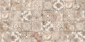 Декор Рамина Бежевый орнамент 25x50