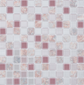 S-854 Мозаика Exclusive Розовый стекло камень (23*23*4) 298*298 29.8x29.8
