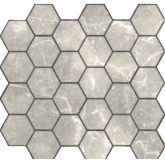Мозаика Pietrine Hexagonal Travertino silver MAT hex 29.5x30.5